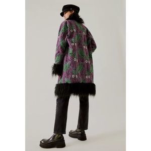 NWT FP x Anna Sui Jacquard Faux Fur Jacket Size XS